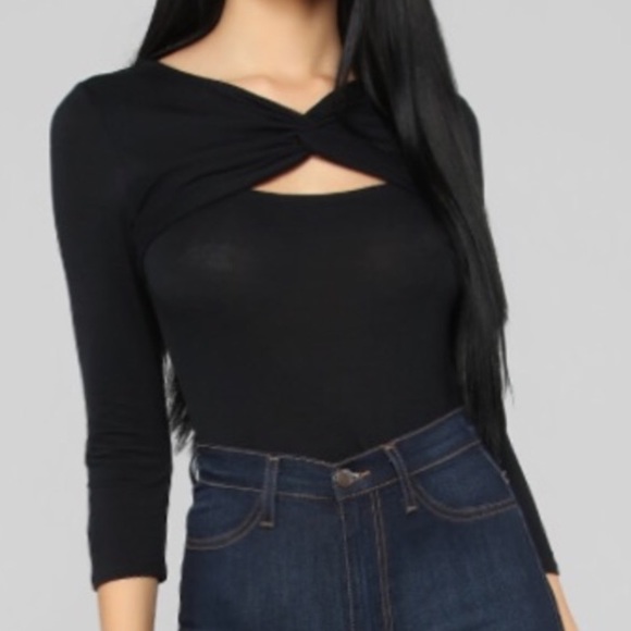 Tops - Black Open Chest Top
